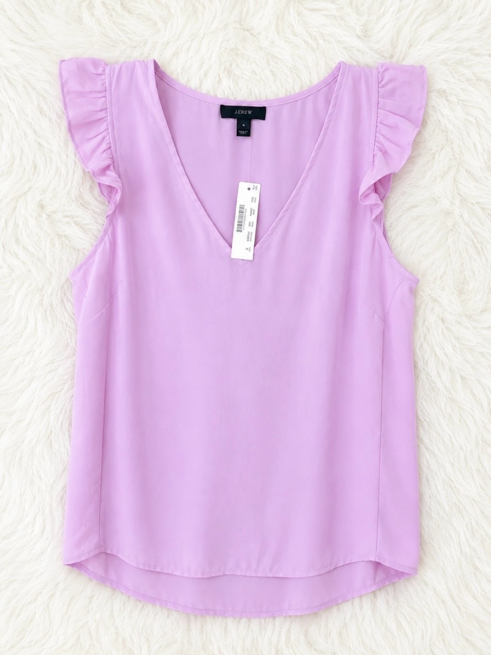 J. Crew Lilac Ruffle Sleeve V-Neck Camisole | Size 4